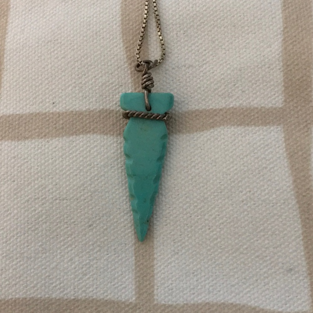 Vintage Genuine Turquoise Arrowhead Pendant